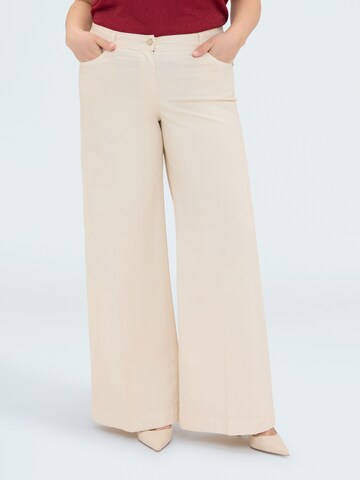 évasé Pantalon Fiorella Rubino en beige