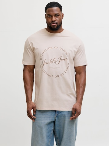 Jack & Jones Plus T-Shirt 'JJGrayson' in Beige