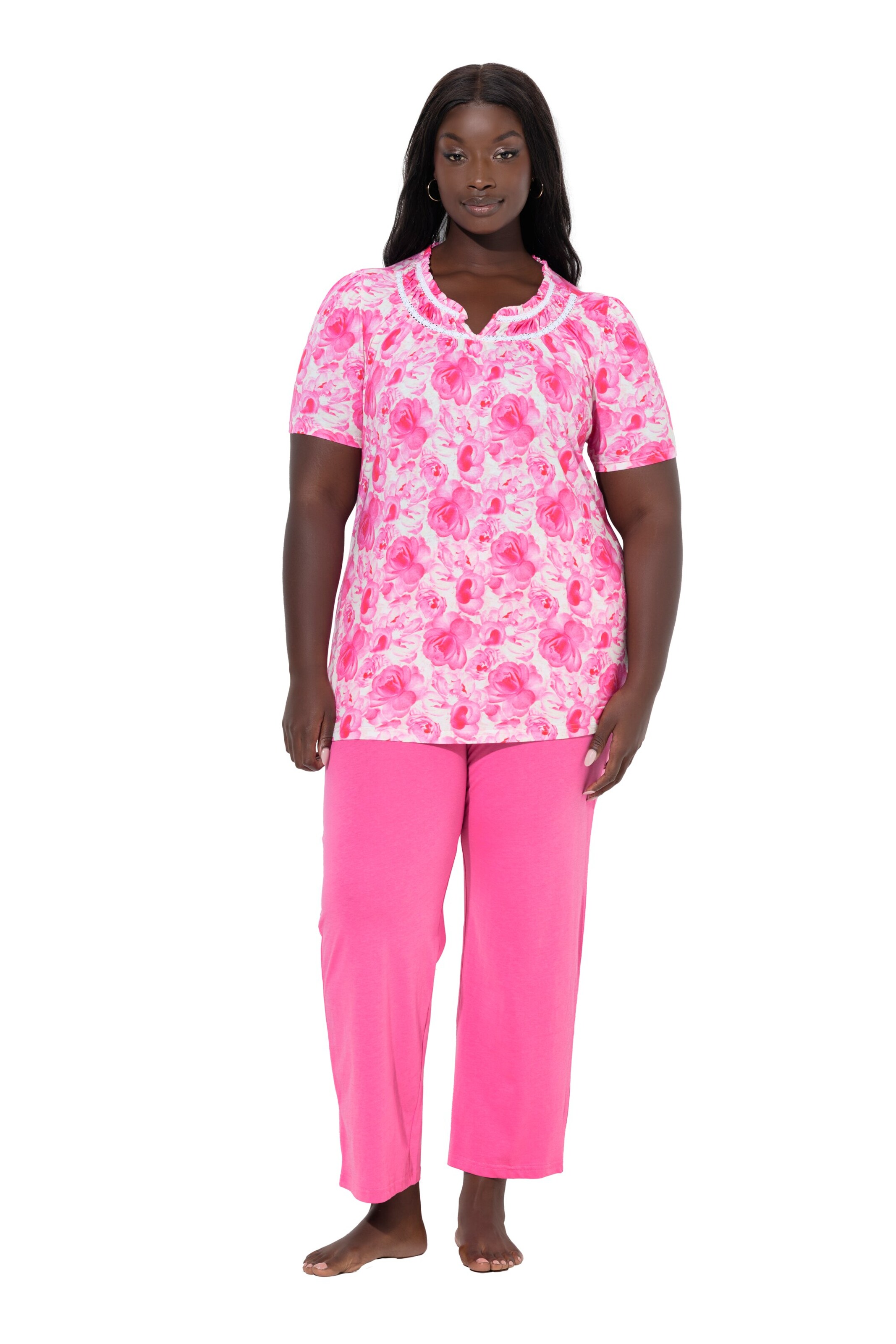 Ulla Popken Pajama in Pink: front