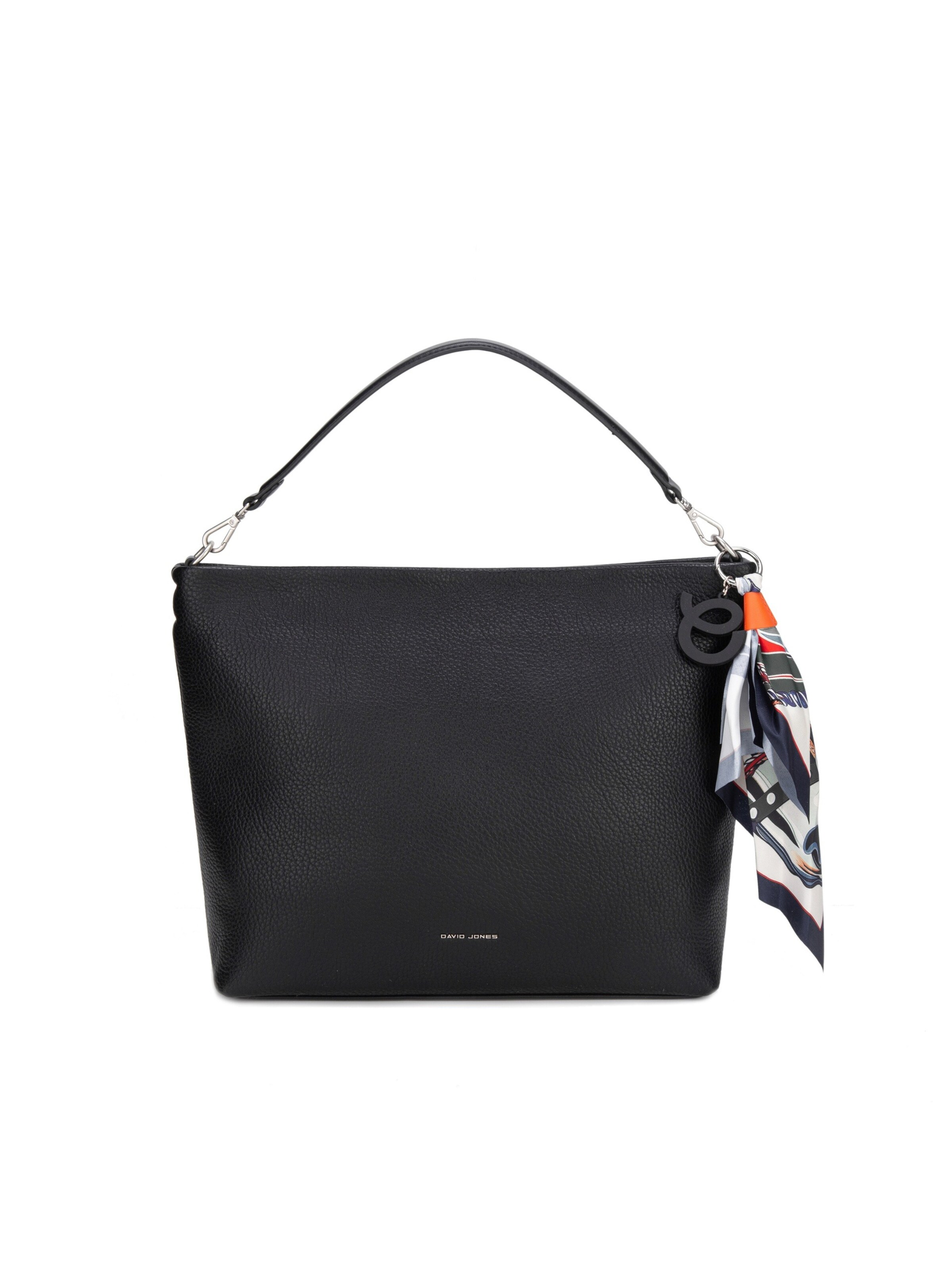 Borsa a spalla 'Borsa Hobo David Jones con Foulard Multicolore e Charm' di David Jones in nero