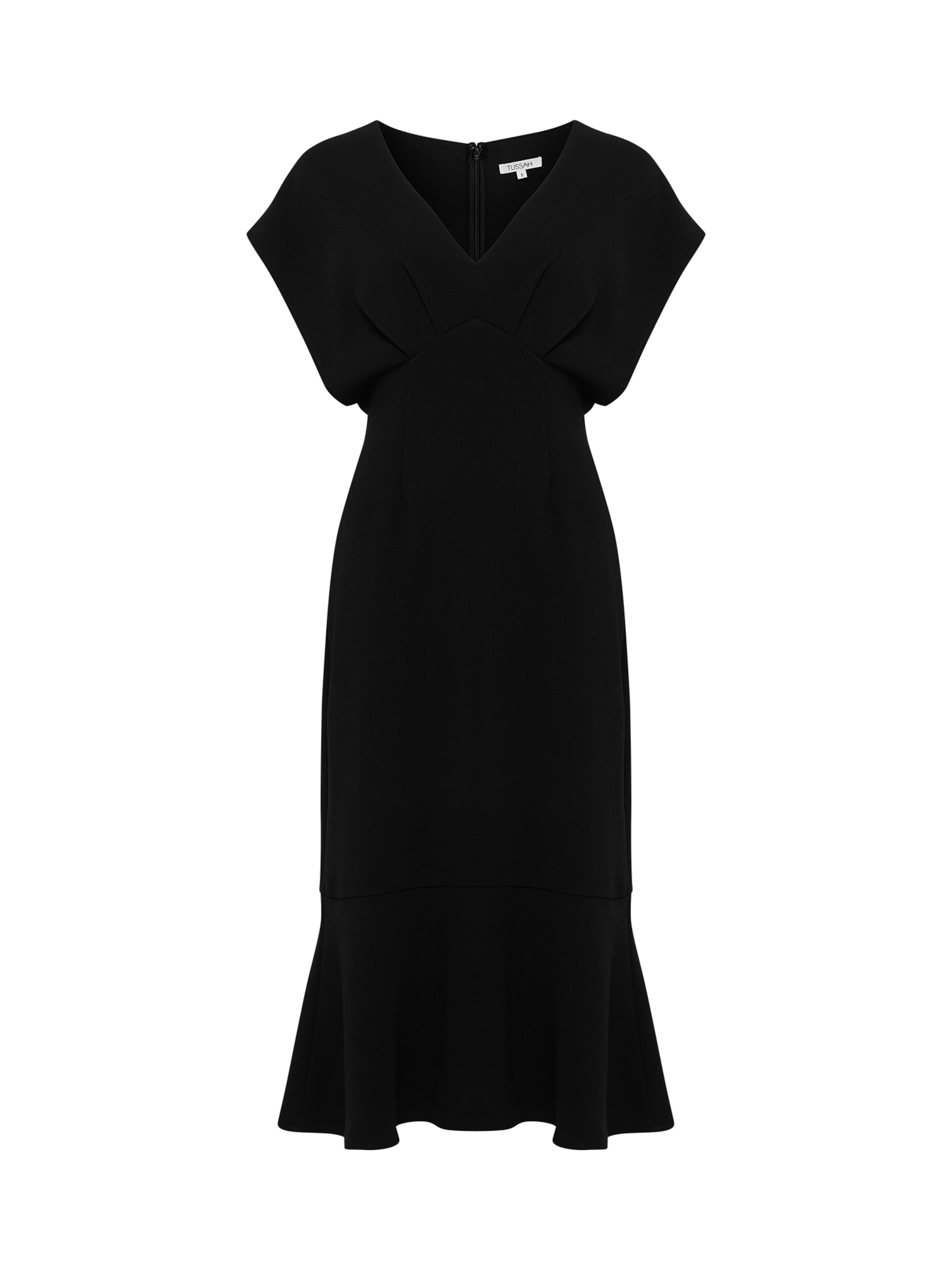 melns Tussah Kleita 'EMANI': no priekšpuses