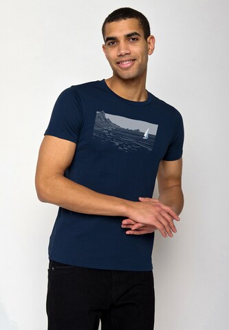 Maglietta 'Nature Cliffsail' di GREENBOMB in blu: frontale