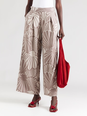 Sublevel - Pierna ancha Pantalón plisado en marrón: frente