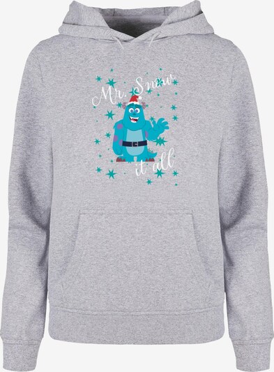 ABSOLUTE CULT Sweatshirt 'Disney 100 - Sully Mr Snow It All' in Cyan blue / Light grey / Red / White, Item view
