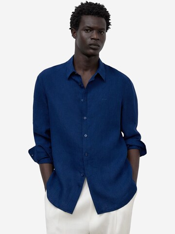 Adolfo Dominguez Regular fit Button Up Shirt in Blue: front