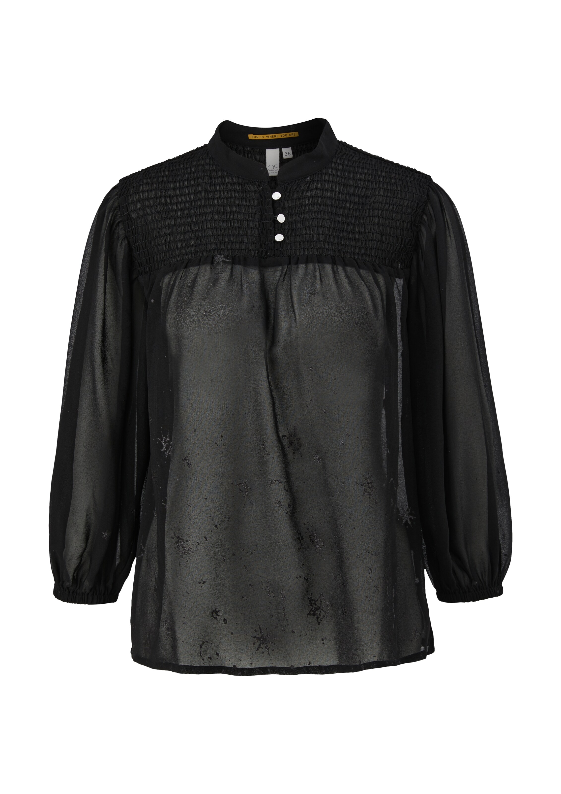 QS Bluse in Schwarz: Vorderseite