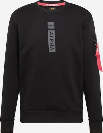 ALPHA INDUSTRIESSweater majica - crna boja: prednji dio