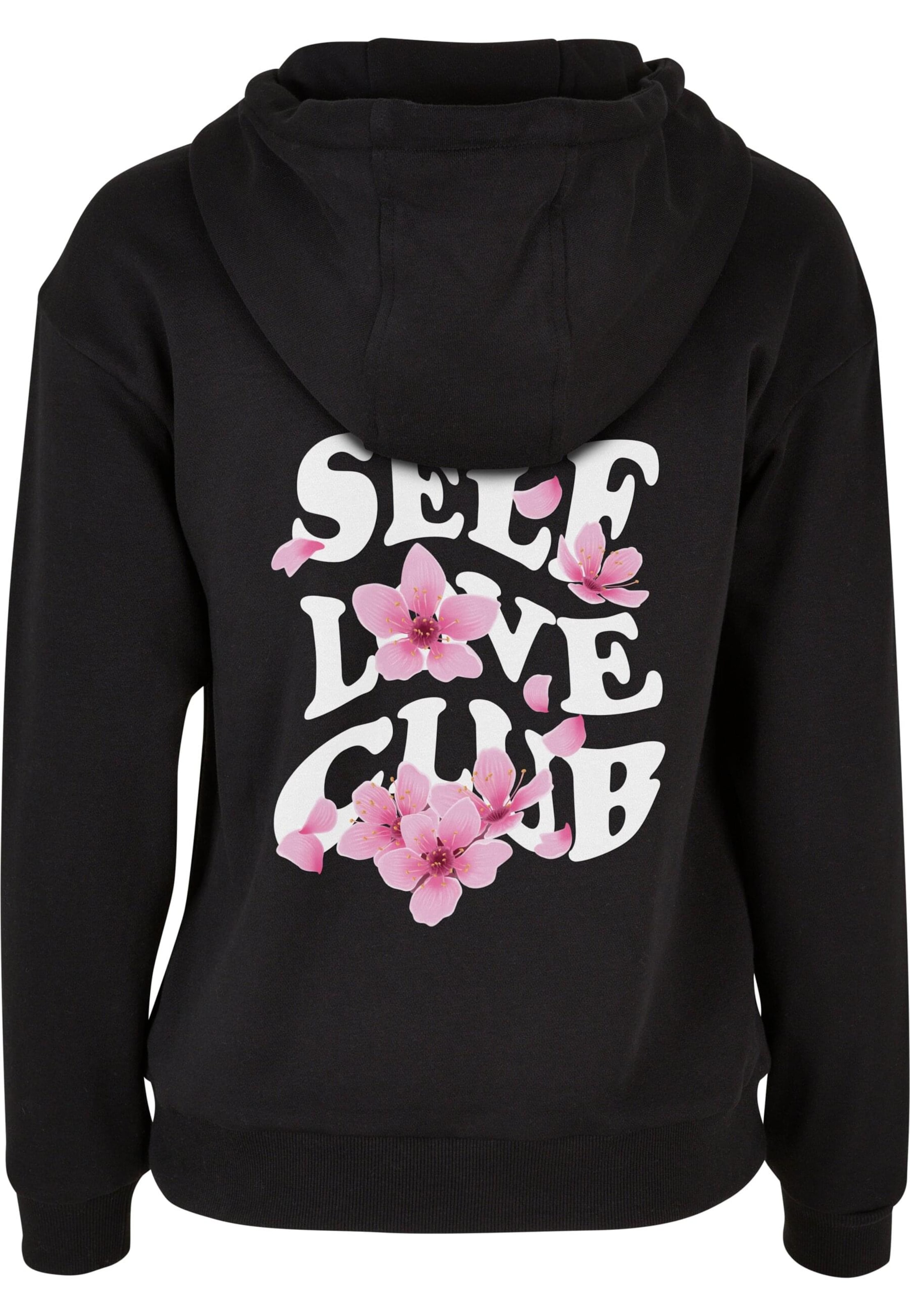 Miss TeeSweater majica 'Self Love Club' - crna boja