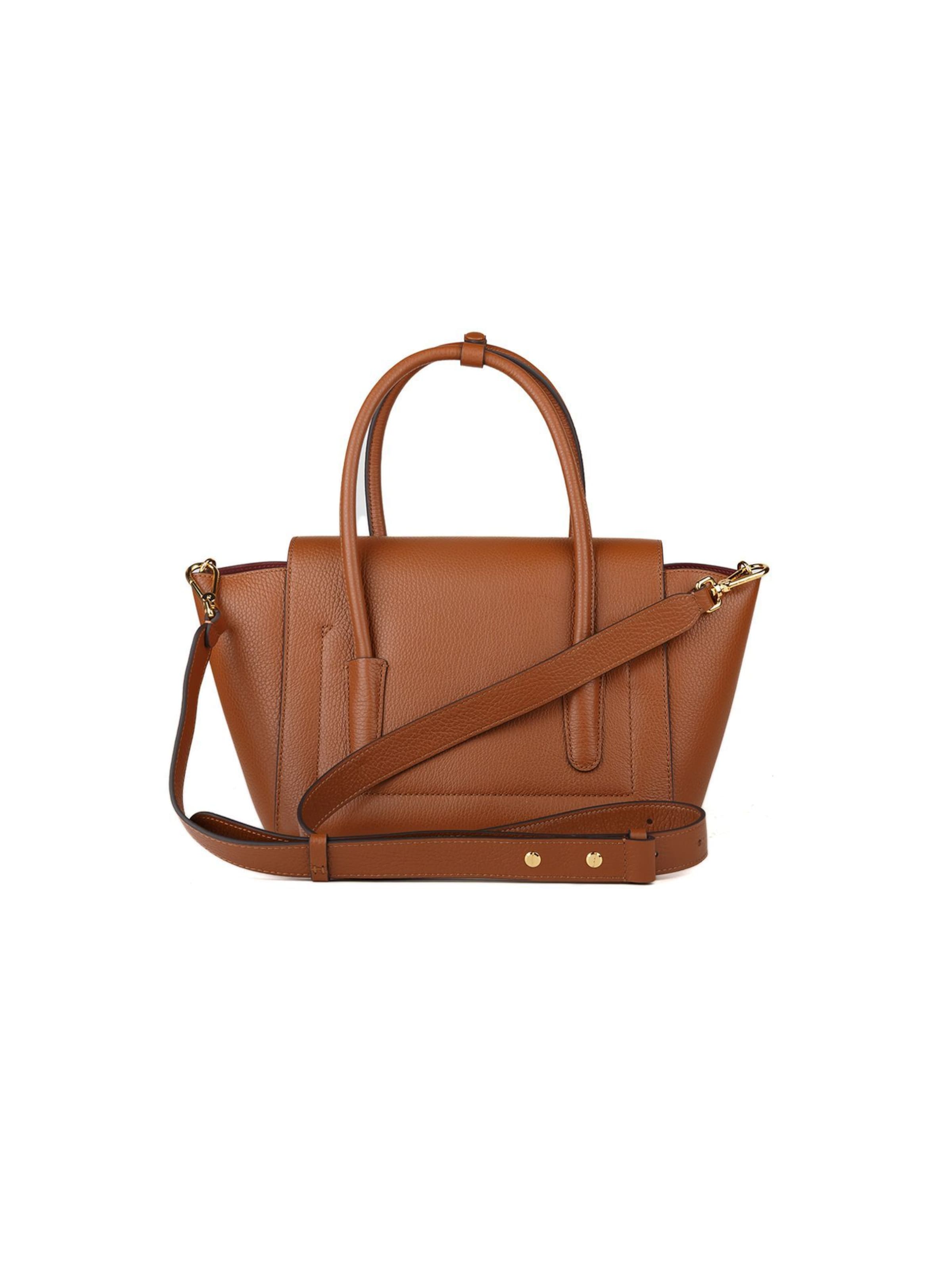 Coccinelle Handtas 'Coccinelle Double Beat Handbag Grained Leather' in Bruin