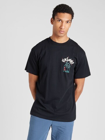 Tricou 'CAUSING PANIC CHARLESTON' de la Grimey pe negru