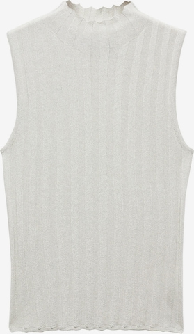 MANGO Knitted Top 'URANIO' in Silver: front