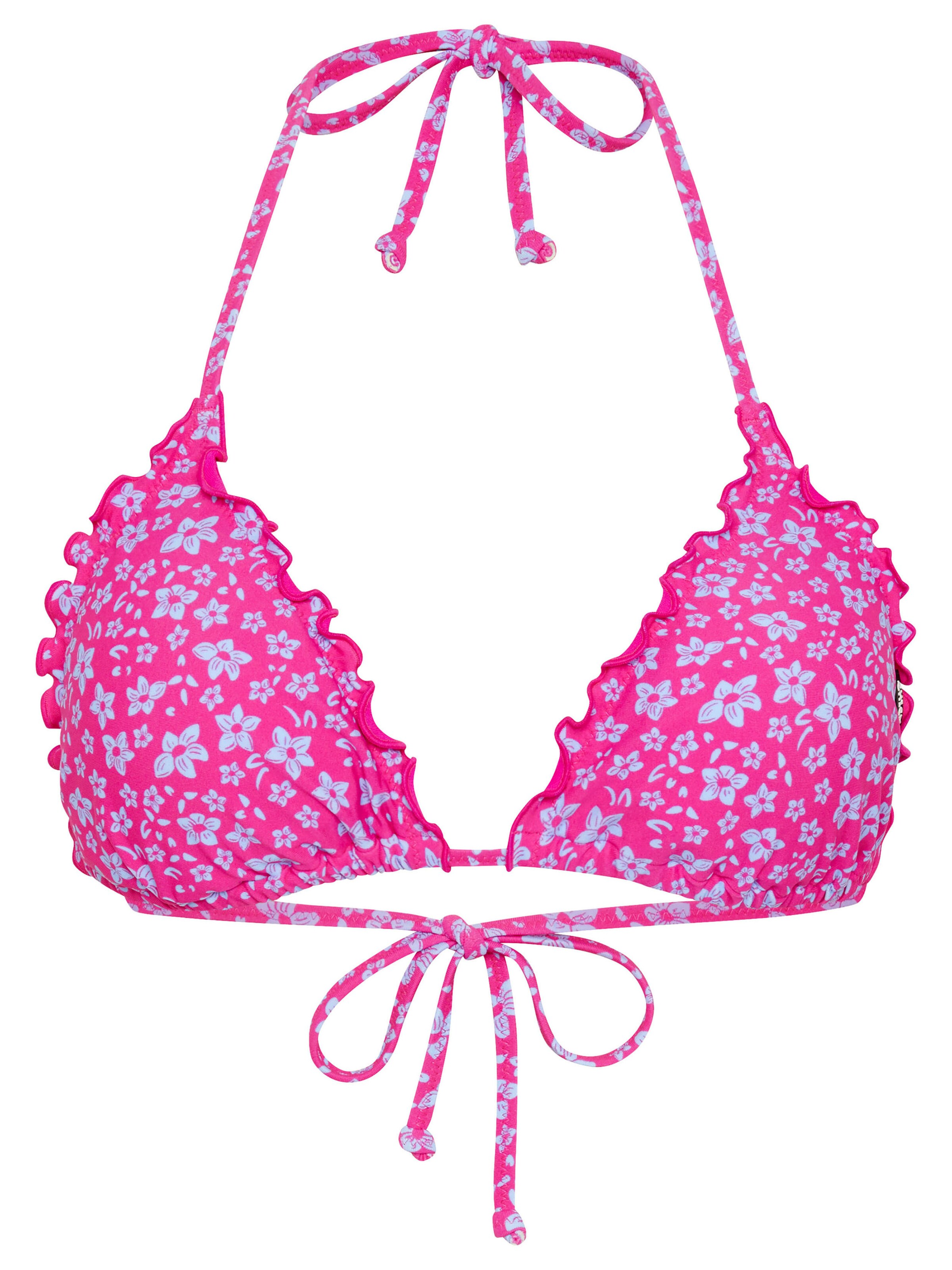 CHIEMSEE Triangle Bikini Top in Pink: front