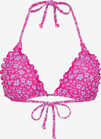 CHIEMSEE Triangle Bikini Top in Pink: front