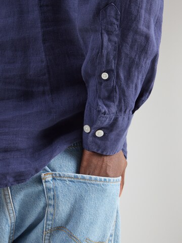 Hackett London Средняя посадка Рубашка в Синий