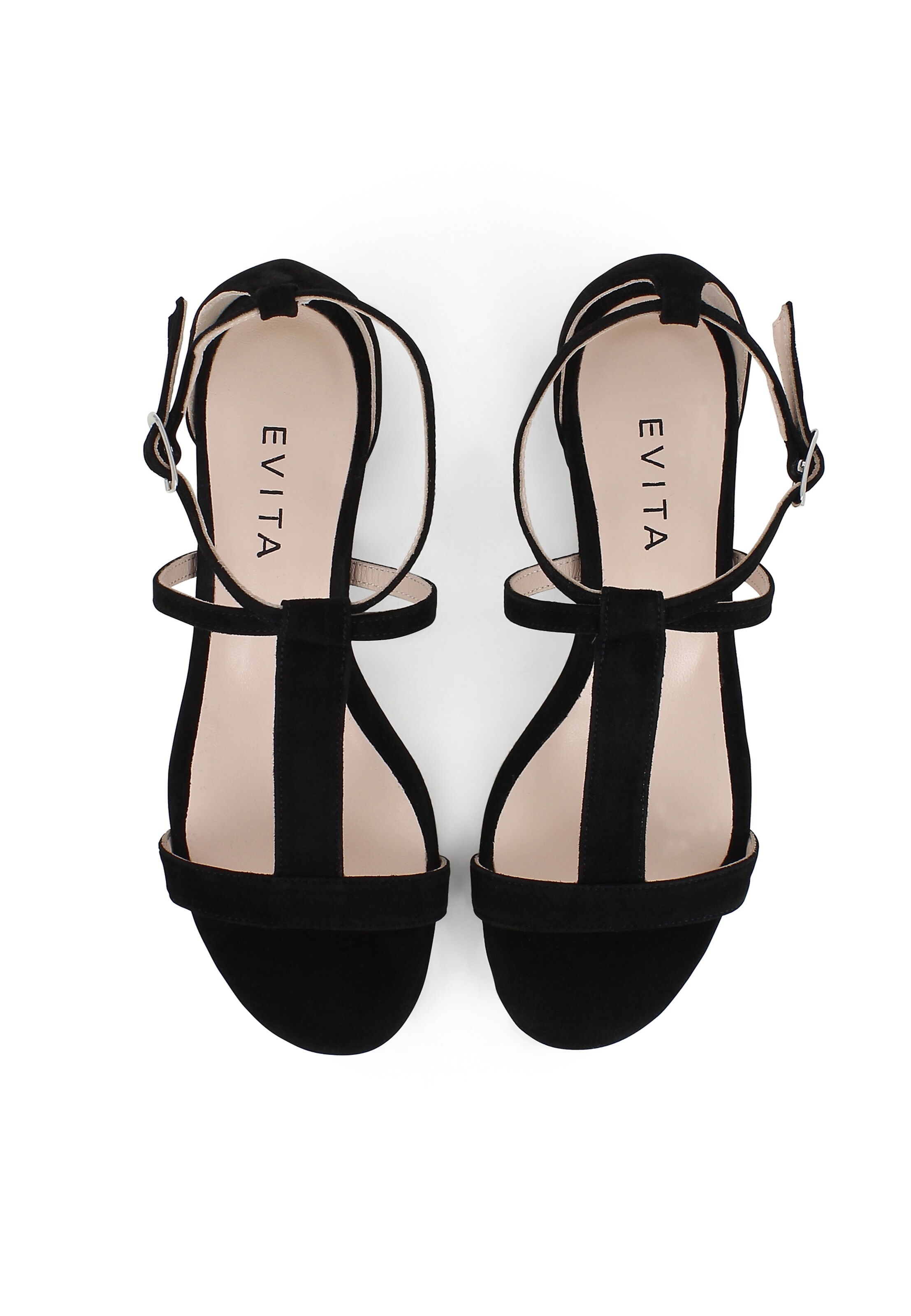 EVITA Sandalen met riem 'SALVINA' in Zwart