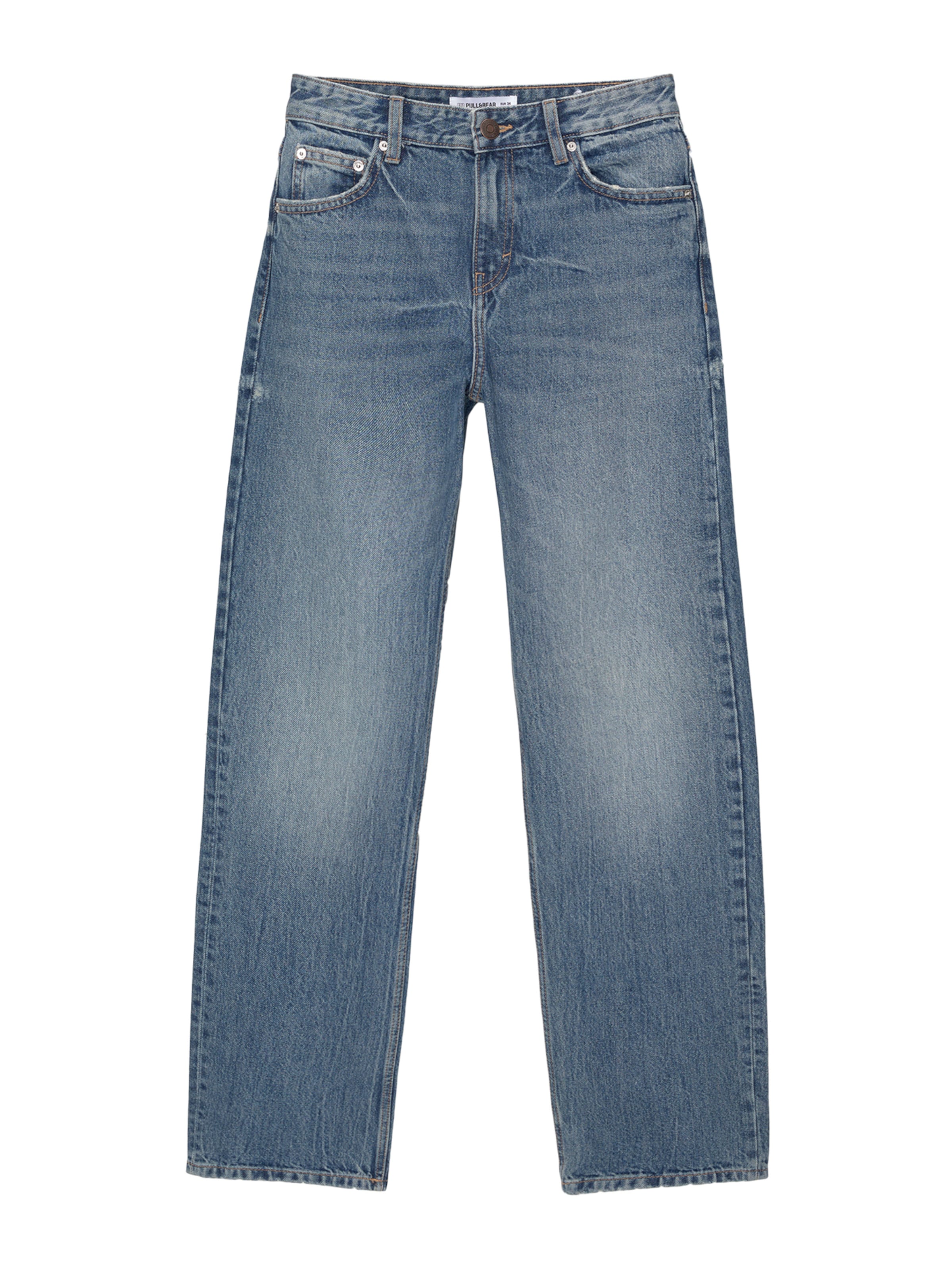 Pull&Bear Regular Jeans in Blauw: voorkant