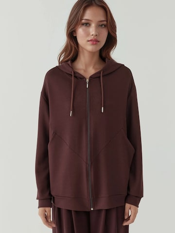 Sweat-shirt Hiccup en marron : devant