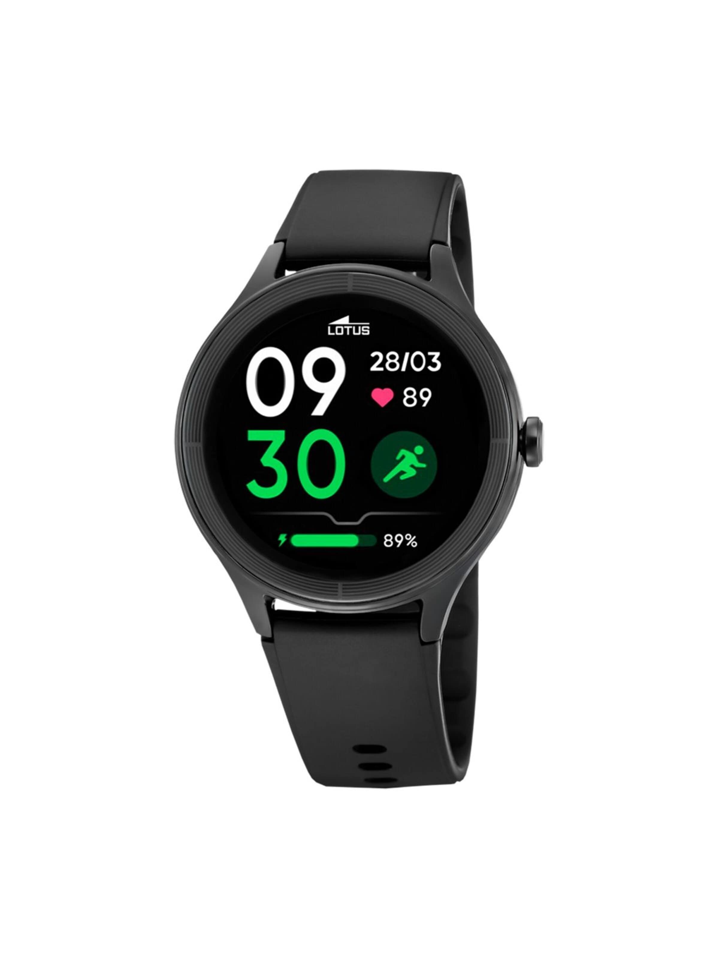 Montre digitale Lotus en noir : devant