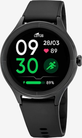 Lotus Digitaluhr in Schwarz: Vorderseite