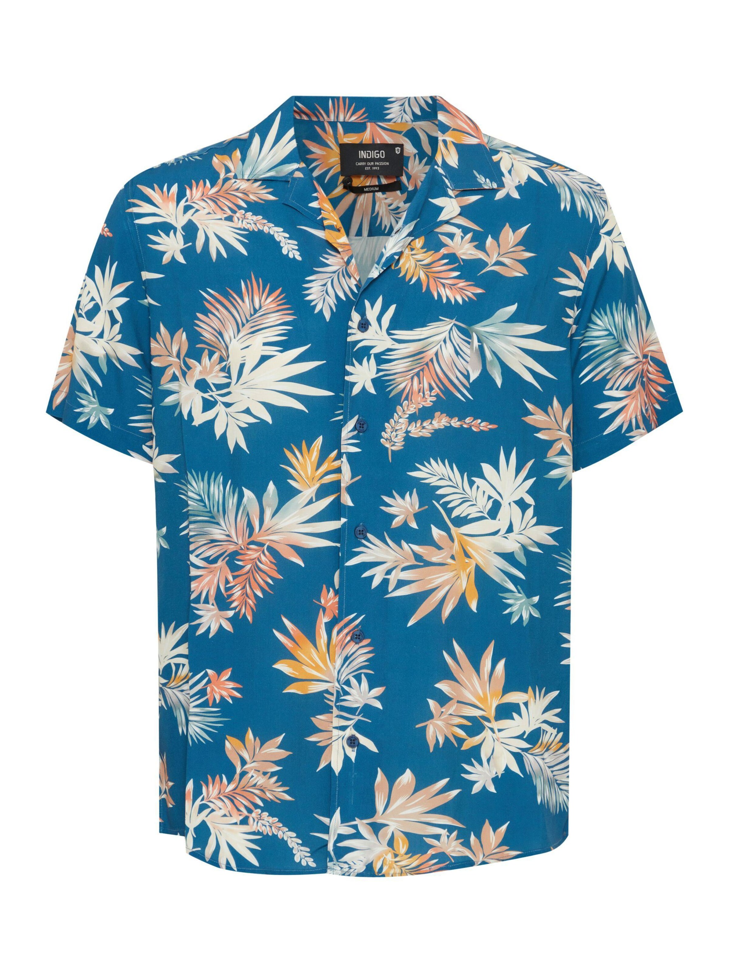 INDICODE JEANS Button Up Shirt ' Mariol ' in Blue: front