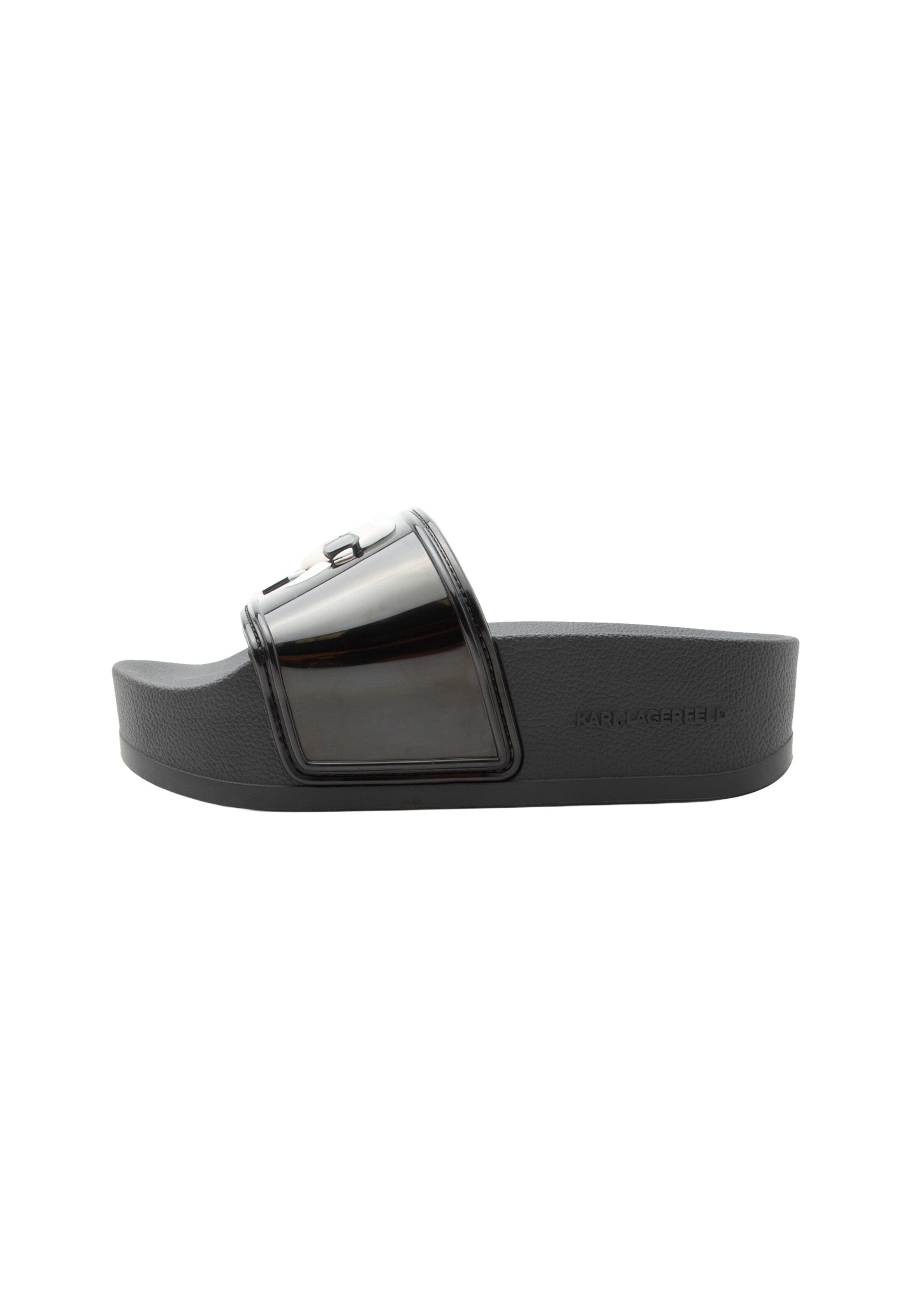 Karl Lagerfeld - Sandalias de dedo en negro: frente