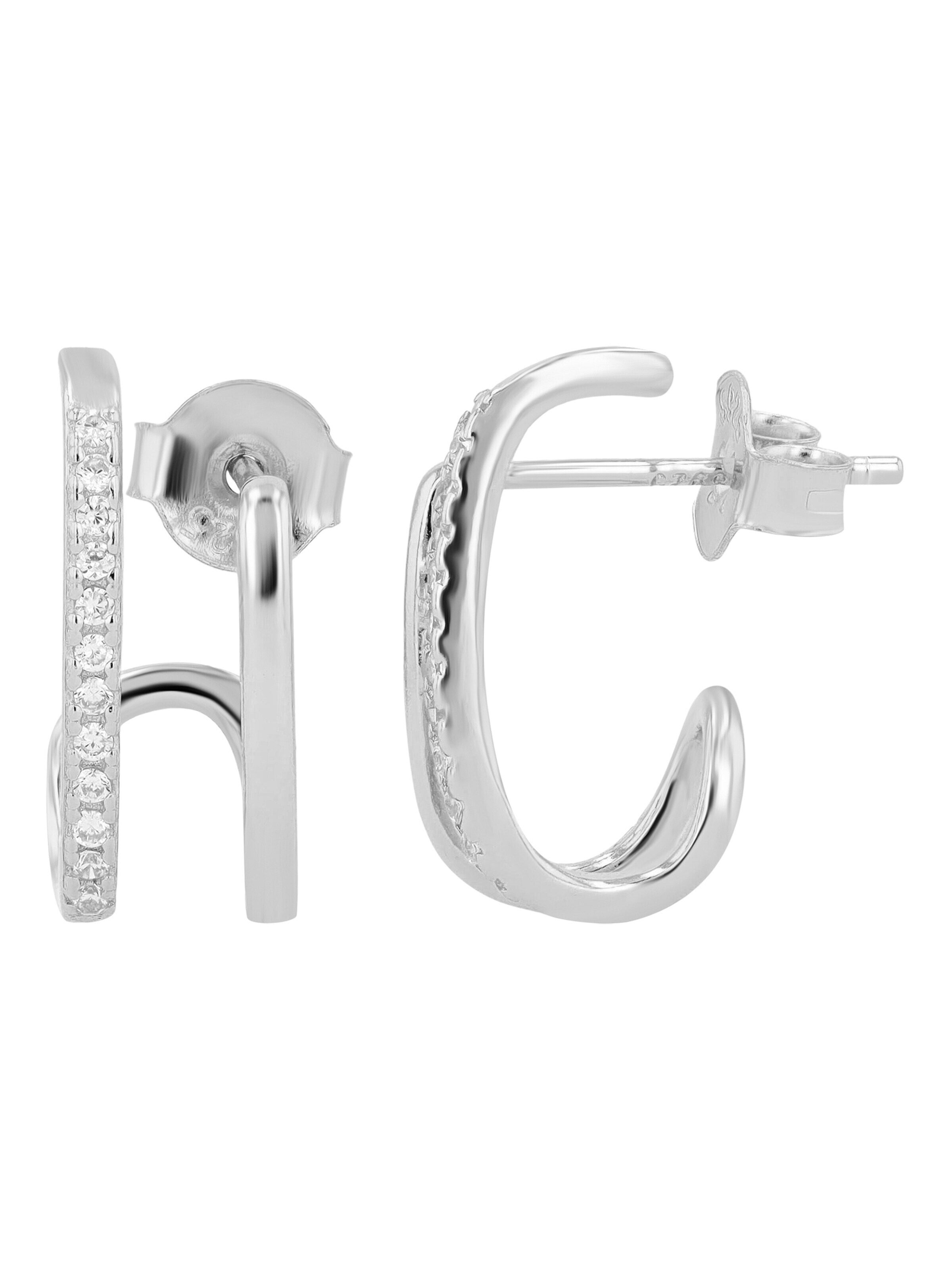 Akzent Earrings '"Luisa" aus 925 Sterlingsilber, rhodiniert, langlebig' in Silver