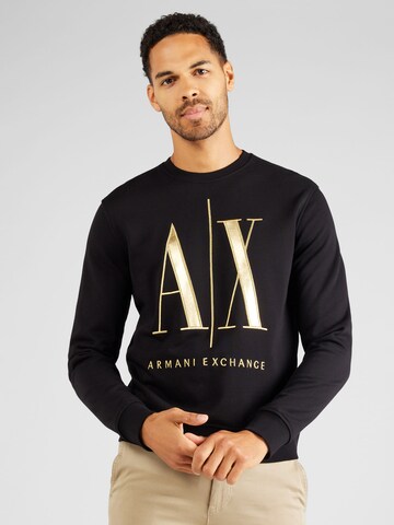 melns ARMANI EXCHANGE Sportisks džemperis: no priekšpuses