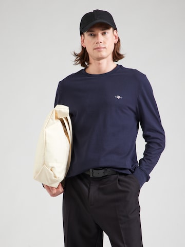 GANT Majica | modra barva: sprednja stran