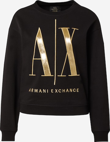 ARMANI EXCHANGE Sweatshirt 'Felpa' in Zwart: voorkant