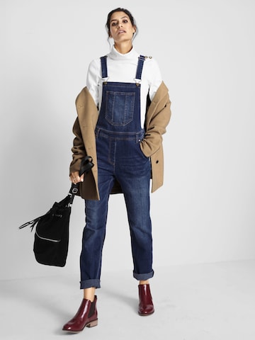 bonprix Loosefit Tuinbroek jeans in Blauw: voorkant