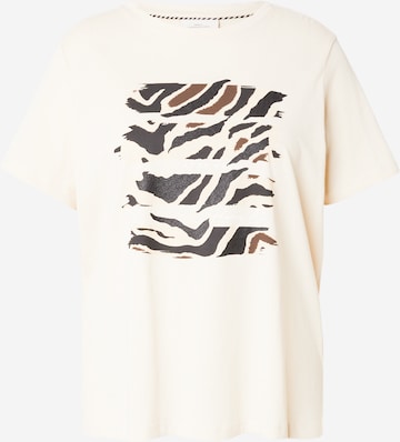 Tricou 'CARBOOSTERY' de la ONLY Carmakoma pe bej: față