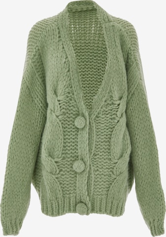 ebeeza Плетена жилетка в зелено: отпред