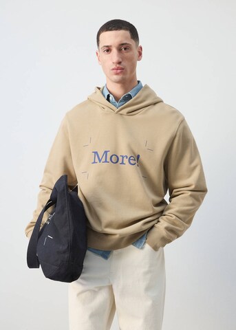 MANGO MAN Sweatshirt 'Fanbon2' in Beige: front