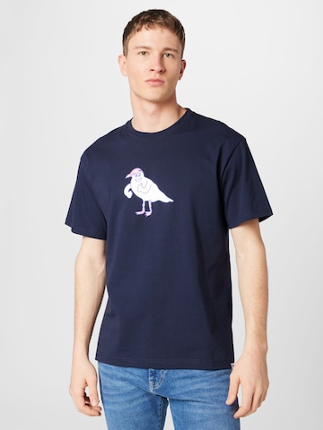 Maglietta 'Gull Cap' di Cleptomanicx in blu: frontale