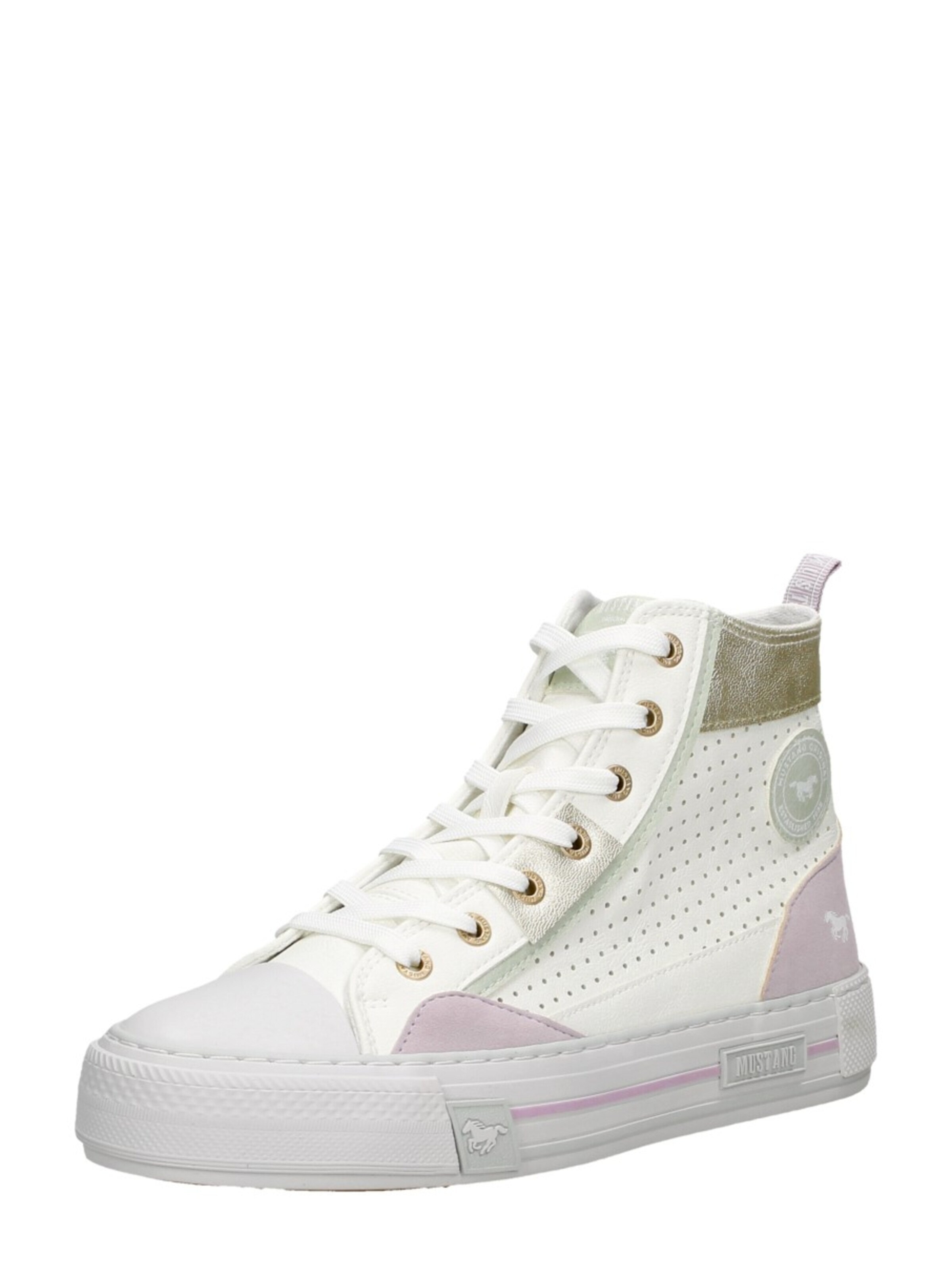 MUSTANG Sneakers hoog 'Hoog' in Wit: voorkant