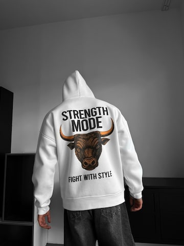 Sweat-shirt 'Oversize Strength Mode Hoodie - White' Kleidermafia en blanc