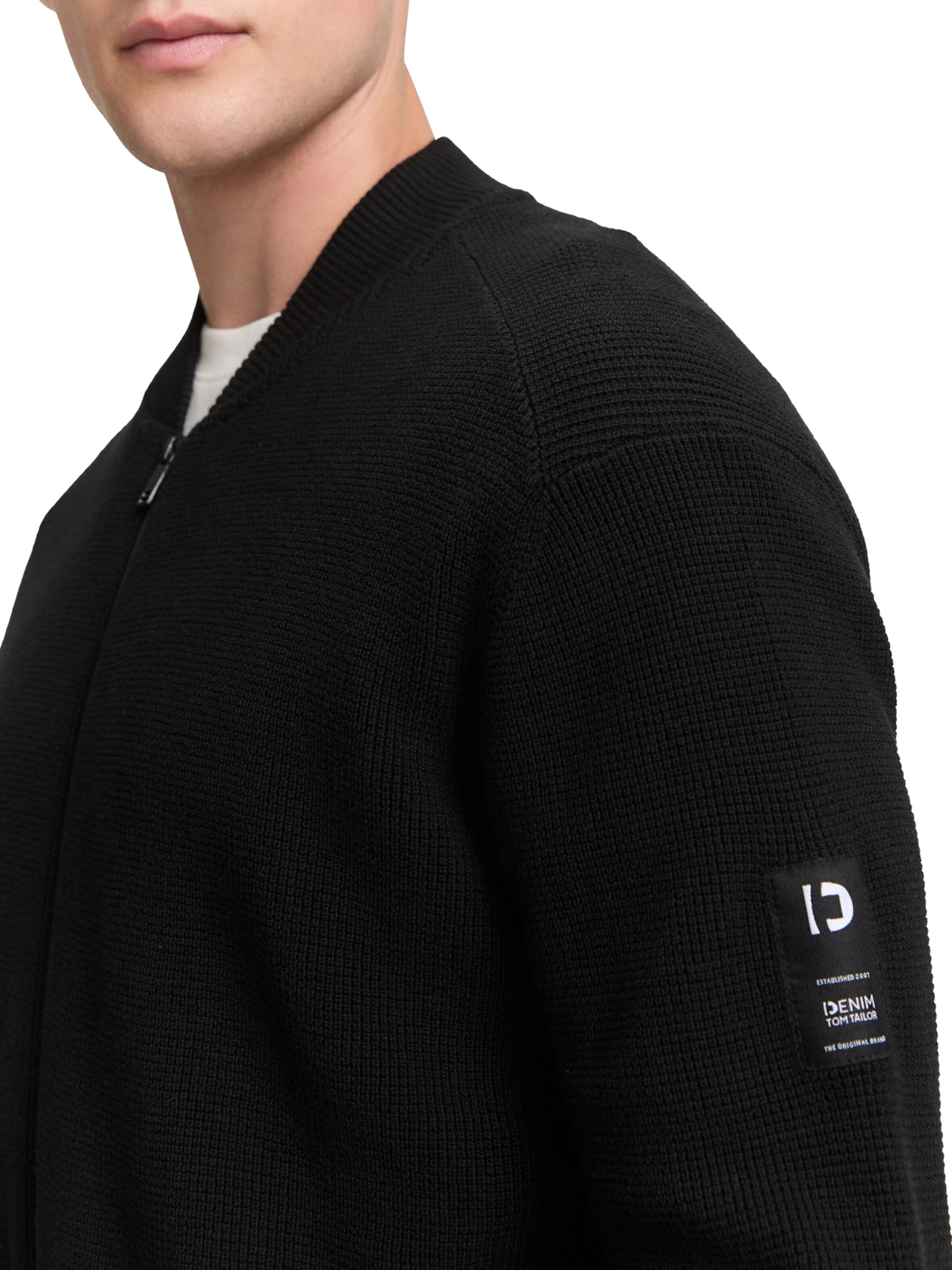 TOM TAILOR DENIM Kardigán - Čierna