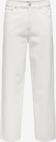 Only & Sons Loosefit Farkut 'ONSFade' värissä valkoinen: etupuoli