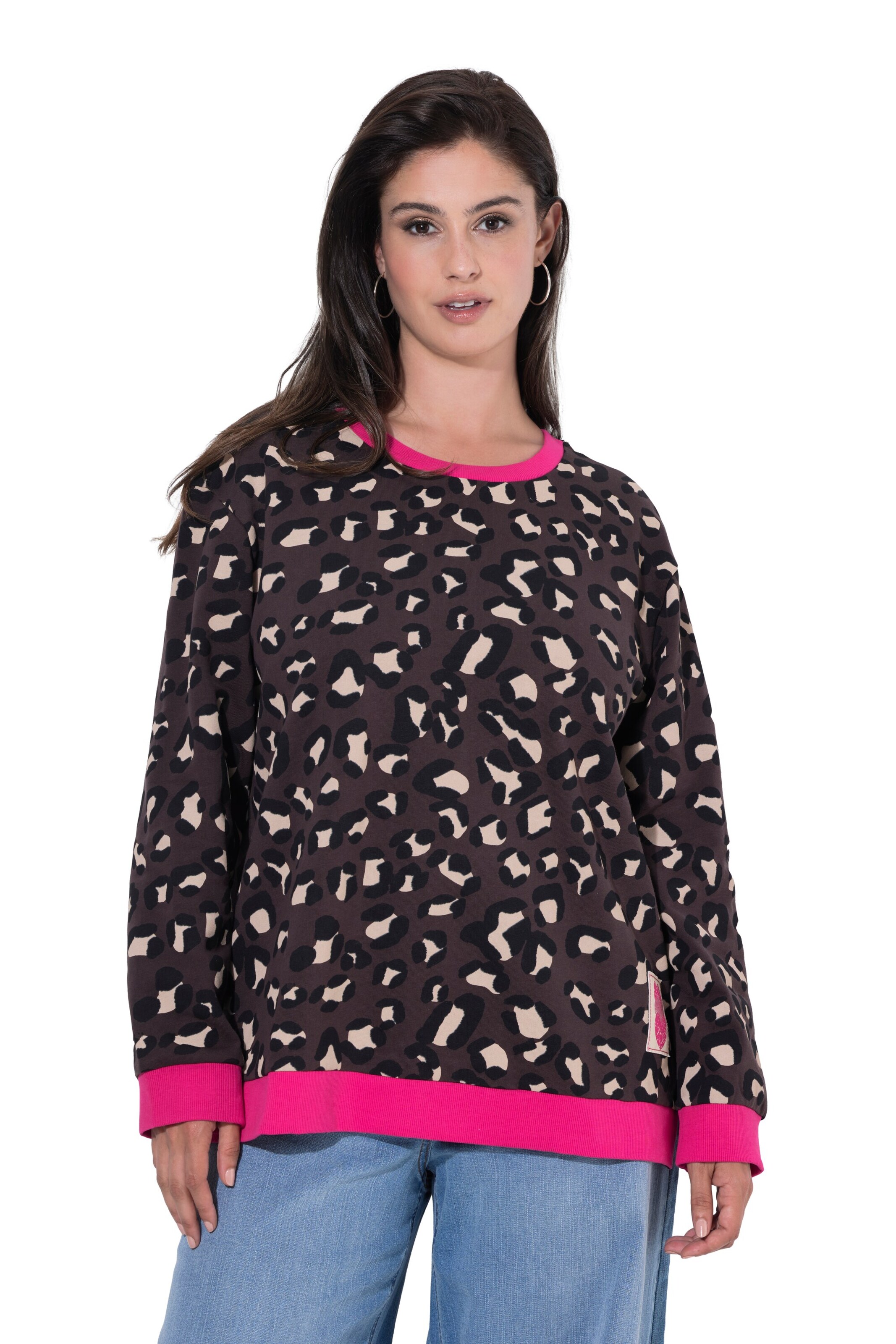 Ulla Popken Sweatshirt in Brown: front