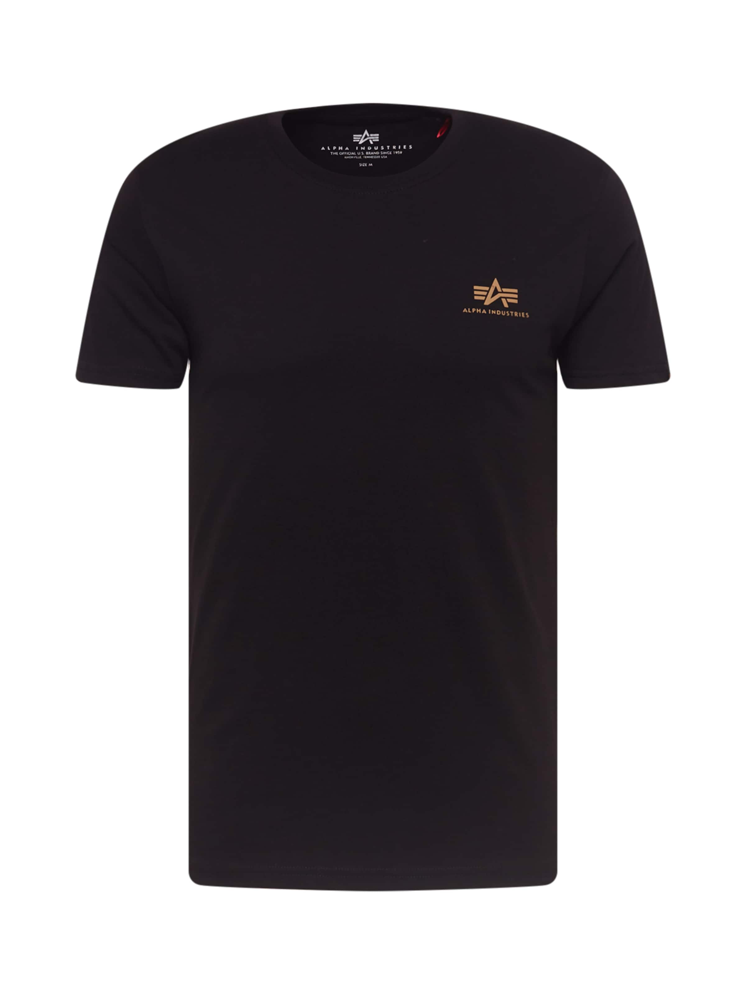 melns ALPHA INDUSTRIES T-Krekls: no priekšpuses