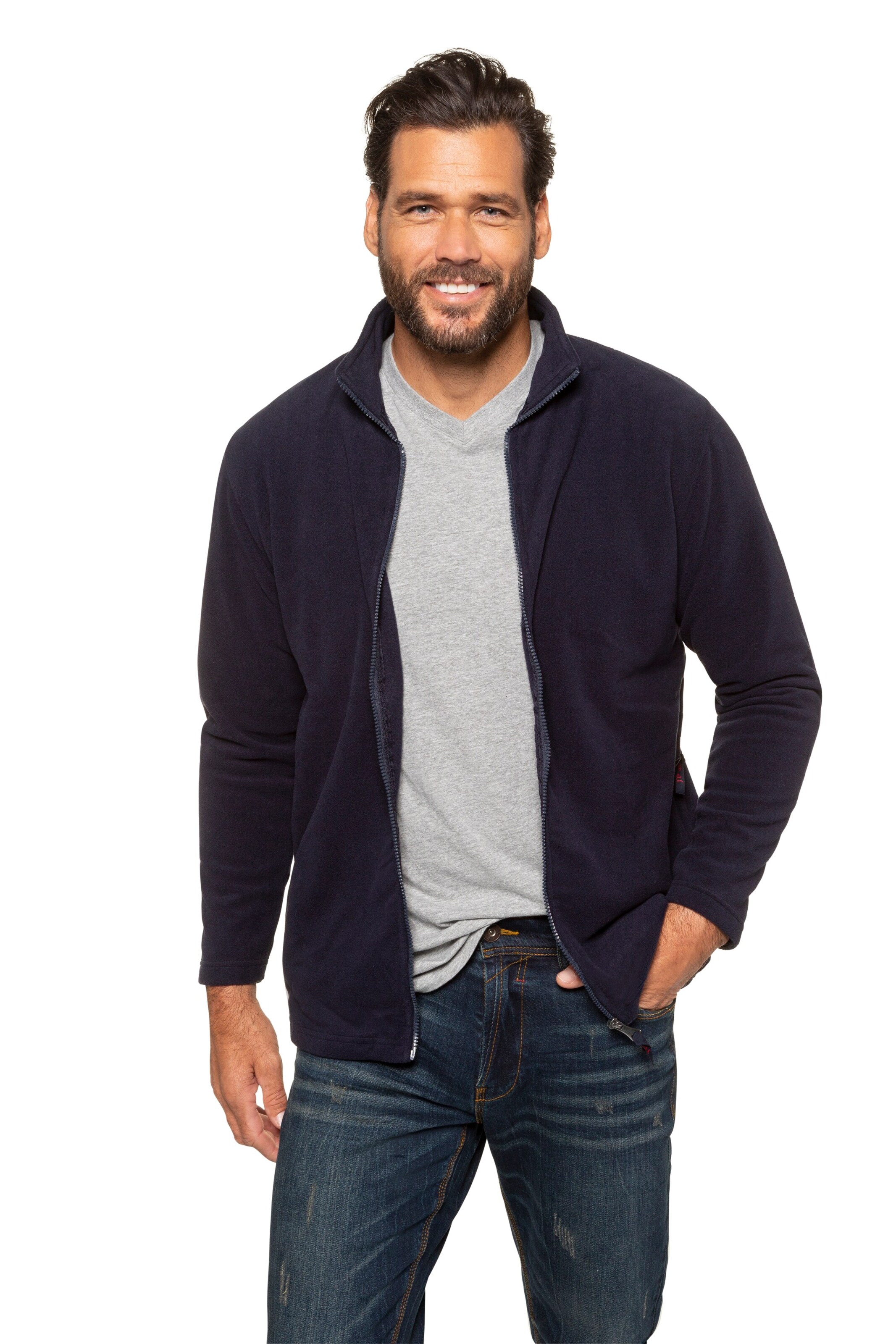 JP1880 Fleece jacket in Blue: front