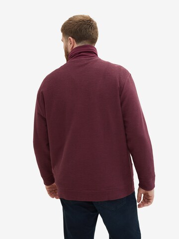 TOM TAILOR Men + - Sudadera con cremallera en rojo