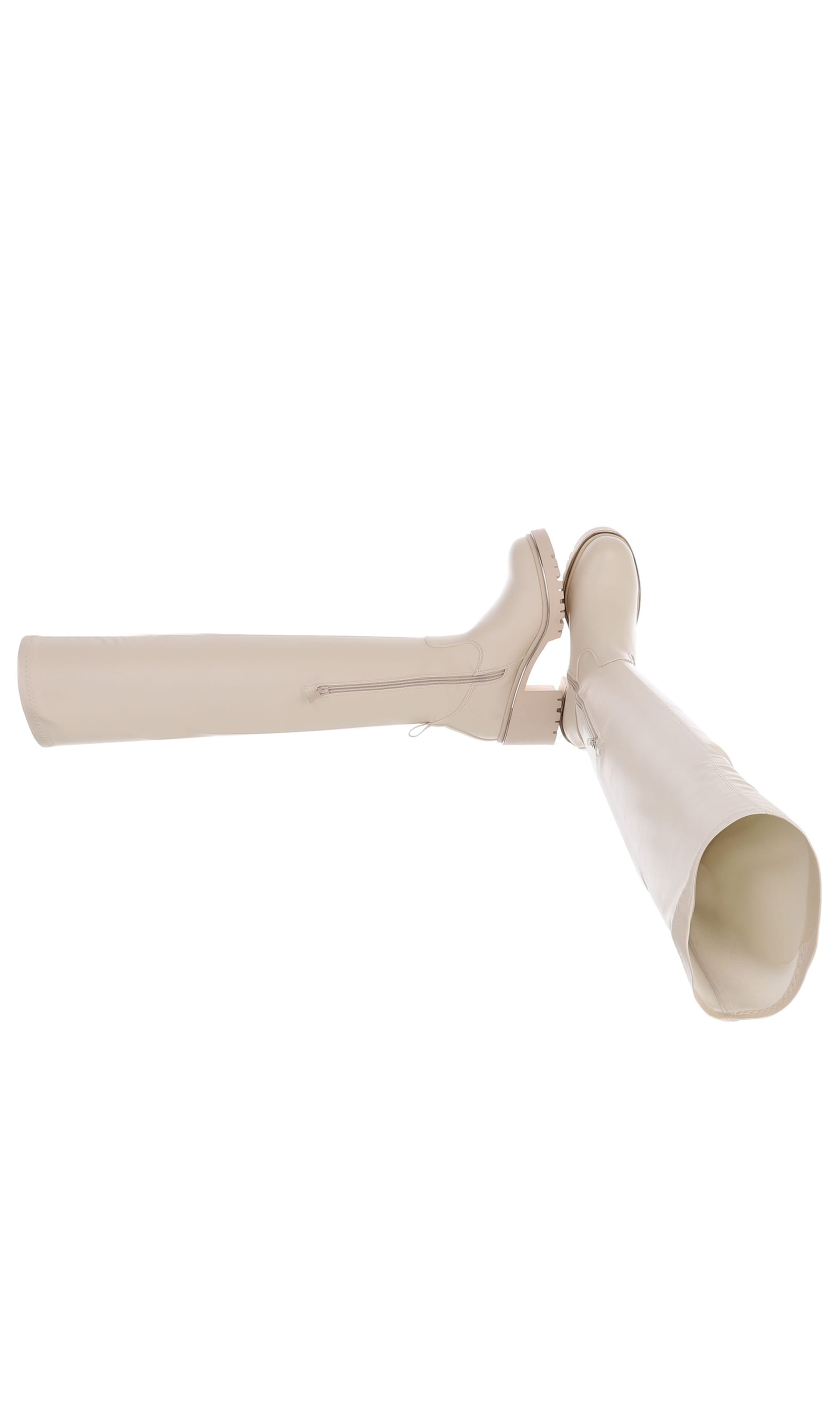 Ital-Design Overknees in Beige