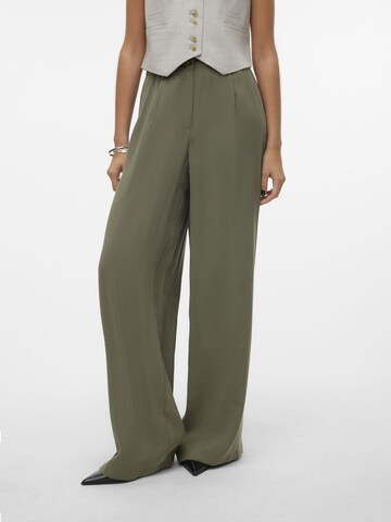 VERO MODA Wide leg Bandplooibroek 'Sally' in Groen