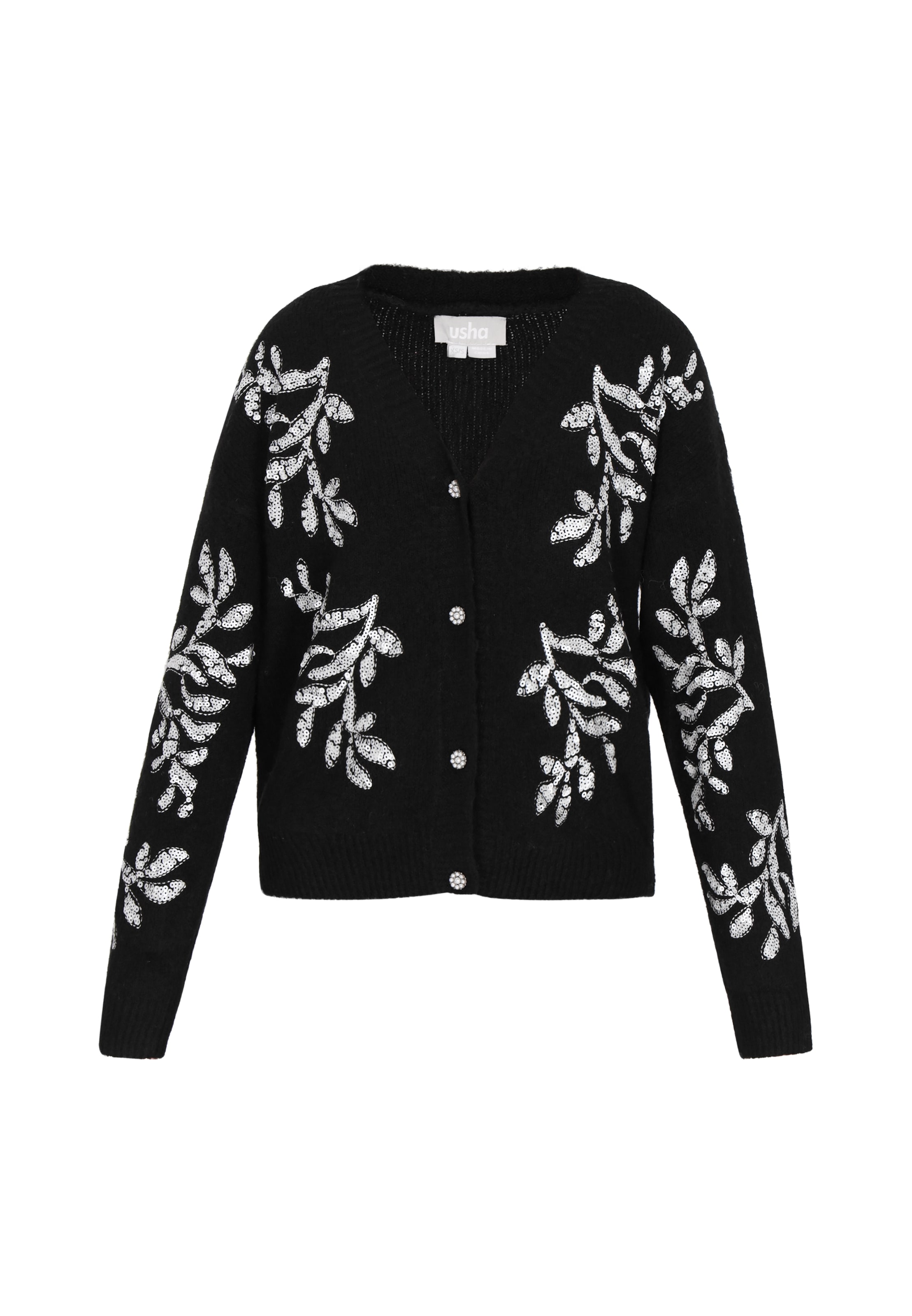 Usha - Cárdigan en negro: frente