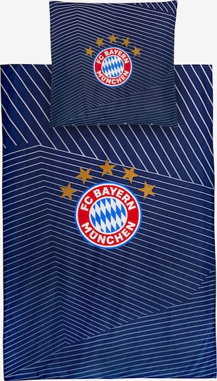 FC BAYERN MÜNCHEN Bettwäsche 'FC Bayern München' in blau / grau / rot / weiß, Produktansicht