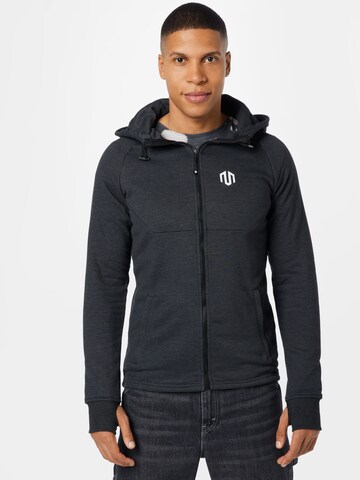 MOROTAI Athletic Zip-Up Hoodie in Grey: front