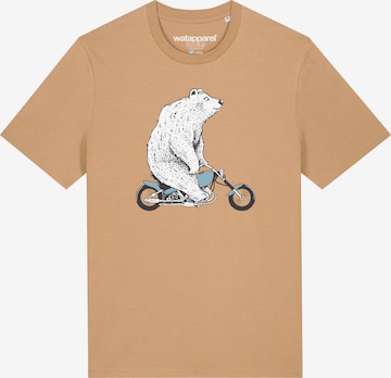 Maglietta ' Bär auf Bike ' di Watapparel in beige: frontale