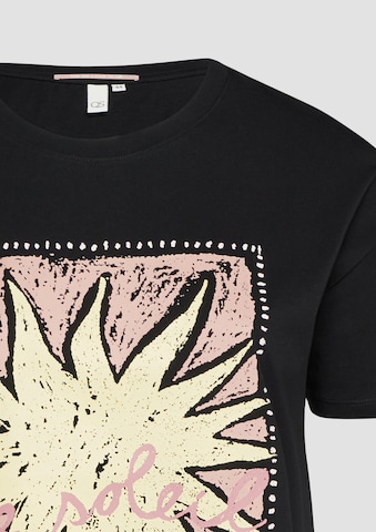 QS T-Shirt in Schwarz
