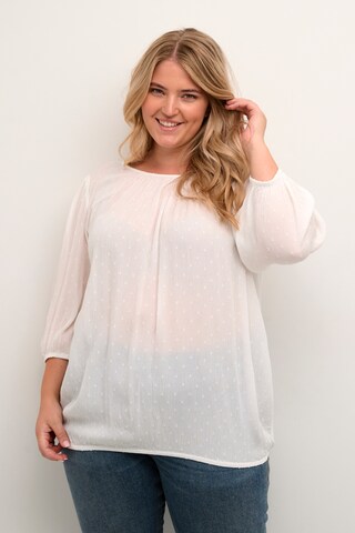 KAFFE CURVE Blouse 'Wilina' in White: front